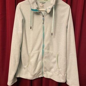 Roxy-Dry Flight,Mint Color, Terry Cloth like full zip sweatshirt w/Hood, Size:XL